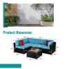 Outdoor Garden Patio Furniture 5-Piece Brown PE Rattan Wicker Sectional - Default
