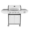 4-Burner Propane Gas Grill with Side Burner;  Stainless Steel;  Cabinet for BBQ (only for pickup) - 4-burner