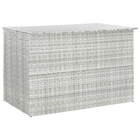 Patio Storage Box Light Gray 59.1"x39.4"x39.4" Poly Rattan - Grey