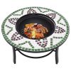 Mosaic Fire Pit Green 26.8" Ceramic - Green