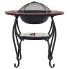 Mosaic Fire Pit Table Terracotta and White 26.8" Ceramic - Brown