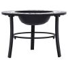 Mosaic Fire Pit Black and White 26.8" Ceramic - Black