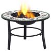 Mosaic Fire Pit Green 26.8" Ceramic - Green