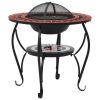 Mosaic Fire Pit Table Terracotta and White 26.8" Ceramic - Brown