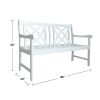 Bradley Outdoor Patio 4-foot Wood Garden Bench in White - as Pic
