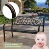 50" Outdoor Welcome Backrest Cast Iron Bench XH - as picture
