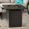 28" Square 50000 BTU Propane Fire Pit Table - black