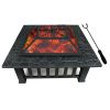 HDPE Adirondack Set with Fire Pit - Charcoal Fire Pit