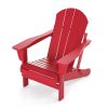 Folding Adirondack Chair;  Fire Pit Chair; Patio Outdoor Chairs All-Weather Proof HDPE Resin for BBQ Beach Deck Garden Lawn Backyard-Navy Blue - RED