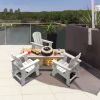 Small Size Adirondack Chair; Plastic Adirondack Chair Fire Pit Chair; Plastic Adirondack Chair; Weather Resistant; White; 1 piece - as Pic