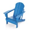 Folding Adirondack Chair;  Fire Pit Chair; Patio Outdoor Chairs All-Weather Proof HDPE Resin for BBQ Beach Deck Garden Lawn Backyard-Navy Blue - Blue