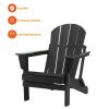 Poly Lumber Adirondack Chair Patio Chair Lawn Chair Outdoor Adirondack Chairs - Black