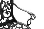 Outdoor Patio Bench; Garden Bench with Cushion All-Weather Cast Aluminum Loveseat for Lawn Front Porch Path Yard Decor Deck Furniture Black - as Pic