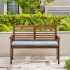 Farmhouse chic Slatted Eucalyptus Wood Garden Bench (no cushion included) - as Pic