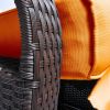 Outdoor Recliner Chair;  Automatic Adjustable Wicker Lounge Recliner Chair with 5.12'' Thicken Cushion - EsOrange - Espresso Wicker