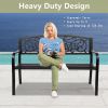 50" Outdoor Welcome Backrest Cast Iron Bench XH - as picture