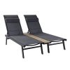Hugo 76'Long Reclining Chaise Lounge Set (Set of 2) - as Pic