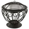 2-in-1 Fire Pit and BBQ with Poker 23.2"x23.2"x23.6" Stainless Steel - Silver