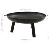 Fire Pit 35.8"x32.1"x15.7" Steel - Black