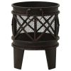Rustic Fire Pit with Poker Å’Â¶16.5"21.3" Steell - Black