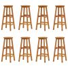 9 Piece Patio Bar Set Solid Wood Acacia - Brown
