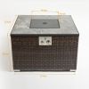 32in Square Fire Table with Ceramic Tile Tabletop 40000BTU Outdoor Fire Pit Table - Antique Espresso