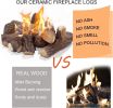 9 Pcs Fake Gas Fireplace Logs ; Ceramic Wood Fire Pit Logs Sets for Indoor or Outdoor Fireplace - Brown - Ceramic Wood