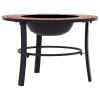Mosaic Fire Pit Terracotta 26.8" Ceramic - Brown