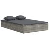 Convertible Sun Bed with Cushions Poly Rattan Dark Gray - Gray