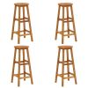 5 Piece Patio Bar Set Solid Wood Acacia - Brown