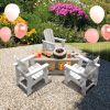 Small Size Adirondack Chair; Plastic Adirondack Chair Fire Pit Chair; Plastic Adirondack Chair; Weather Resistant; White; 1 piece - as Pic