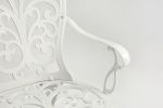 Outdoor Patio Bench; Garden Bench All-Weather Cast Aluminum Loveseat for Lawn Front Porch Path Yard Decor Deck Furniture White - as Pic