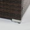 Outdoor Gas Fire Pit Square Dark Brown Wicker Fire Pit Table Propane Fire Table with Glass Rocks - as Pic