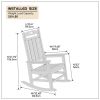 Presidential Rocking Chair HDPE Rocking Chair Fade-Resistant Porch Rocker Chair; All Weather Waterproof for Balcony/Beach/Pool Brown - as Pic