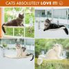 Cat Window Perch Foldable Hammock with Steel Frame and Strong Suction Cup Mount - white