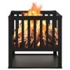 Fire Pit 15.7"x15.7"x15.7" Steel - Black