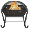 Fire Pit with Poker 24.4" XXL Steel - Black