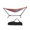 Free sipping Hammock Set Steel Stand Outdoor Camping Hanging Swing Bed Stripe YJ - Red