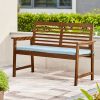 Farmhouse chic Slatted Eucalyptus Wood Garden Bench (no cushion included) - as Pic