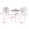 Patio Bistro Set 3 Pieces; All Weather Cast Aluminum Outdoor Patio Table and Chairs with Umbrella Hole Your Backyard; Garden; or Balcony - as Pic