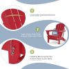 Folding Adirondack Chair;  Fire Pit Chair; Patio Outdoor Chairs All-Weather Proof HDPE Resin for BBQ Beach Deck Garden Lawn Backyard-Navy Blue - RED