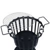 Garden Fire Pit Basket with BBQ Grill Steel 19" - Black