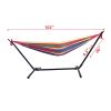 Free sipping Hammock Set Steel Stand Outdoor Camping Hanging Swing Bed Stripe YJ - Red