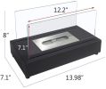 Upgrades Tabletop Rectangle Fire Pits; Portable Smokeless Bio Ethanol Fireplace with Realistic Burning; Awesome Gifts - Black - powder-coated metal fr