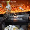 Upgrades Tabletop Rectangle Fire Pits; Portable Smokeless Bio Ethanol Fireplace with Realistic Burning; Awesome Gifts - Black - powder-coated metal fr