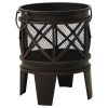 Rustic Fire Pit with Poker Å’Â¶16.5"21.3" Steell - Black
